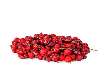 Rose hip fruits isolated on a white background