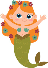 Mermaid With Flowers