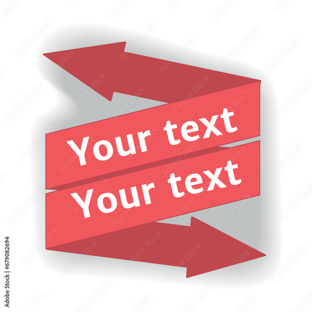 Poster arrow in the cartoon style. this bold and vibrant red arrow, part of an element of set, complete wit