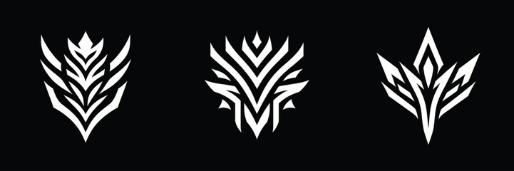 minimalist abstract symmetrical emblem esport design logo  © SachiDesigns