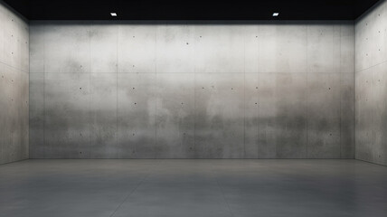 Abstract modern room with empty concrete floor and dark wall background