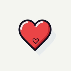 Heart hand-drawn comic illustration. Heart. Vector doodle style cartoon illustration