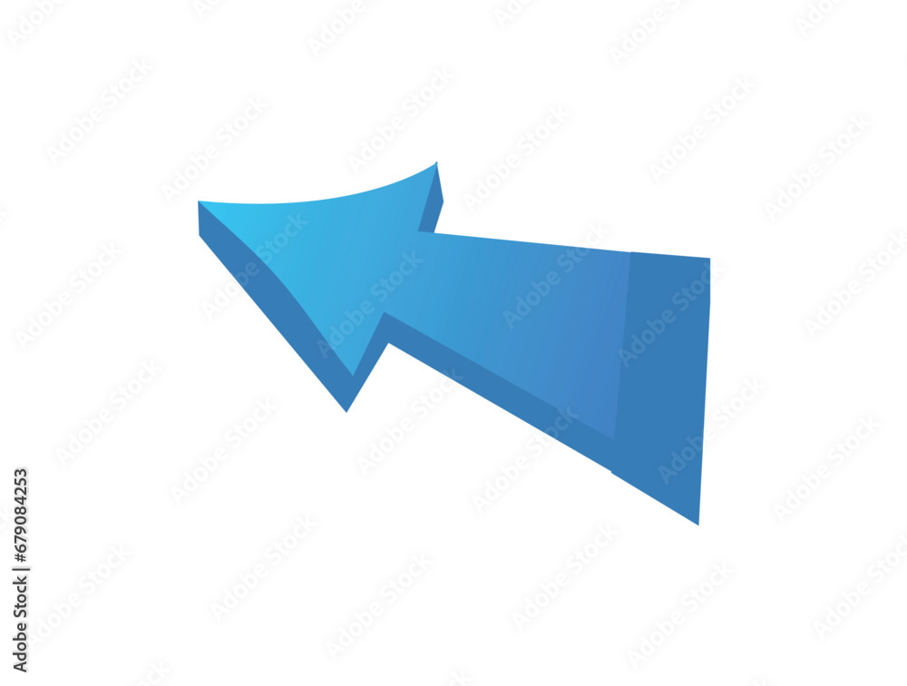 Aufkleber Blue arrow in cartoon style. This 3D-style element of set feature a blue arrow and shadow that emphasize direction and purpose. Vector illustration.