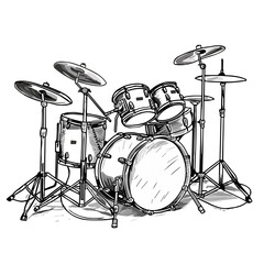 Fototapeta na wymiar drum, music, rock, instrument, drummer, percussion, band, drums, kit, set, musical, concert, jazz, cymbal, stage, equipment, isolated, white, sound, musician, metal, roll, snare, black, bass