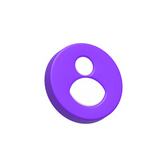 Profile member user icon 3d blue color