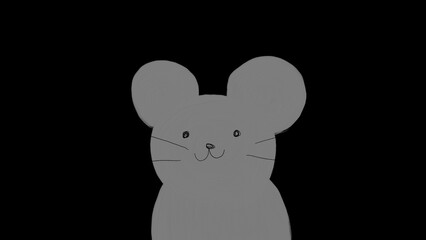 シンプルな可愛いネズミのイラスト