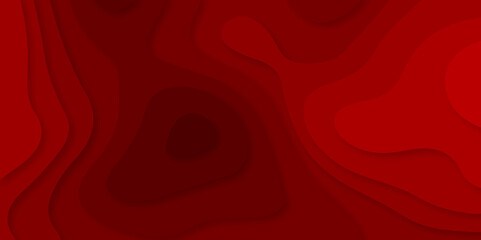 Seamless abstract red papercut background 3d realistic design use for ads banner and advertising print design vector. 3d topography relief. Vector topographic illustration.