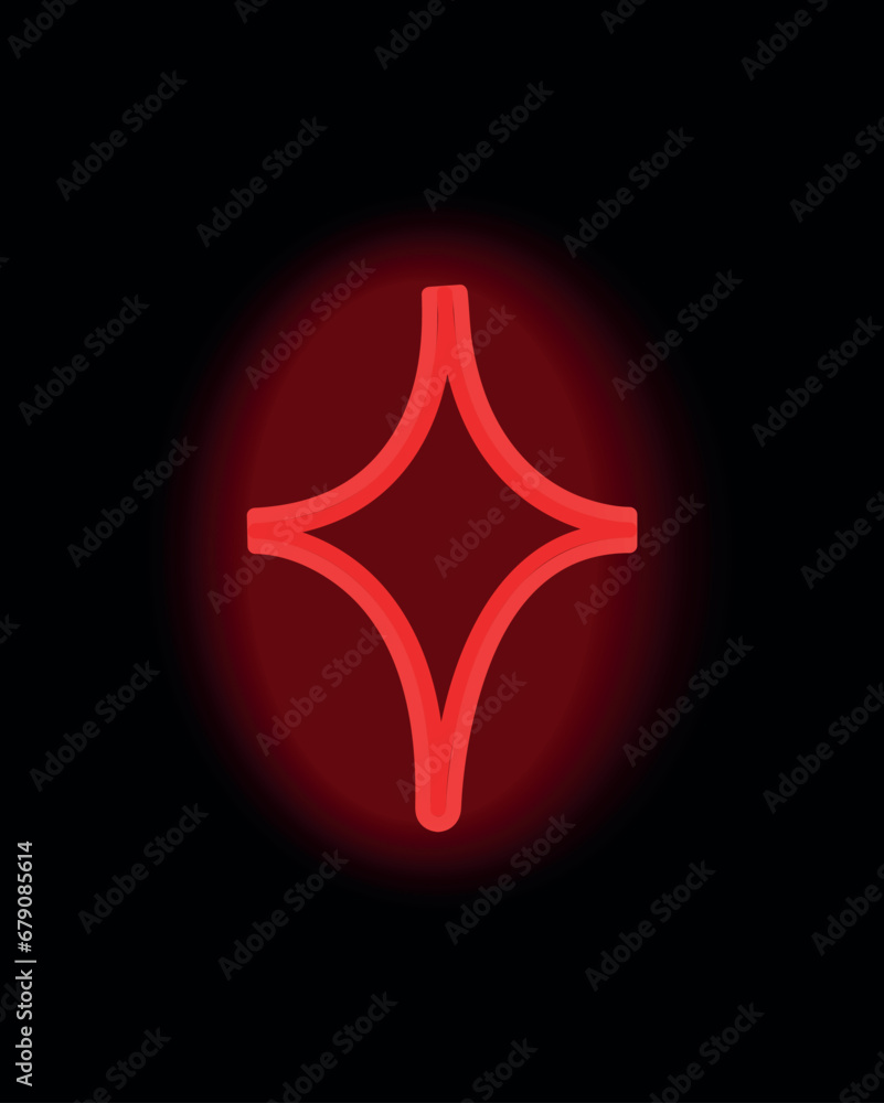 Poster red neon element in cartoon style. this symbol of set add a touch of brilliance to all projects, fea