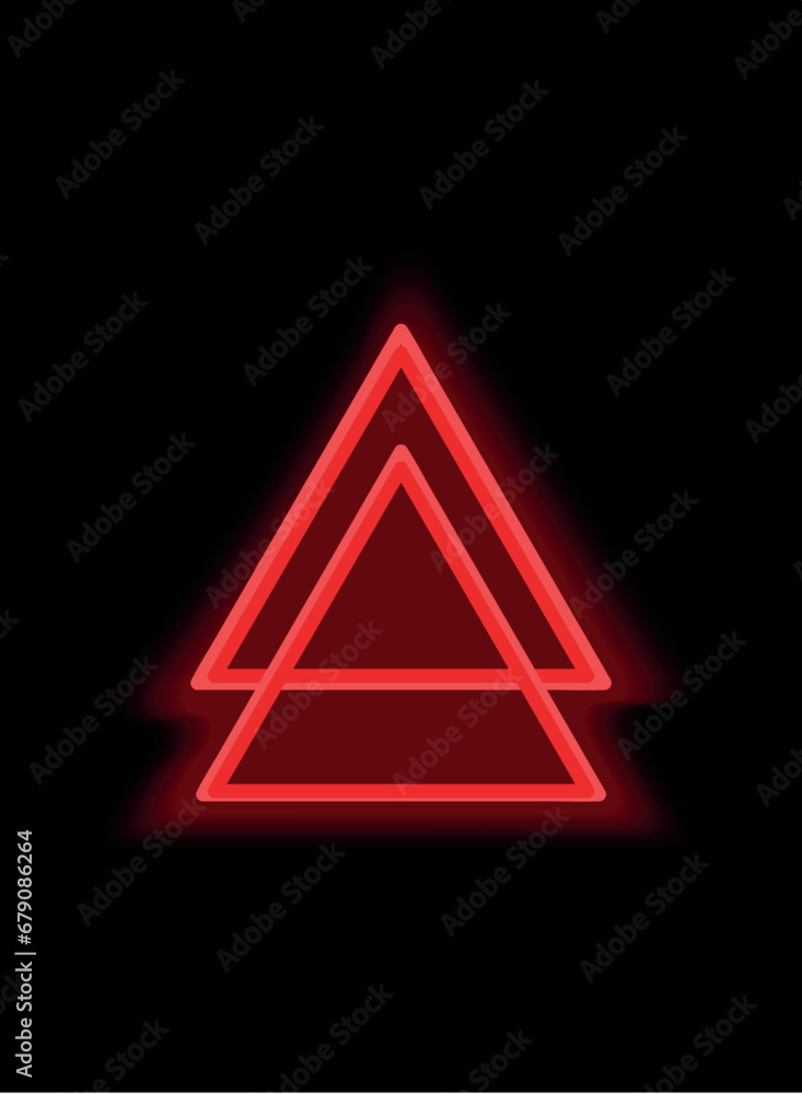 Aufkleber red neon element in cartoon style. this red neon element of set feature a unique arrow symbol in a c