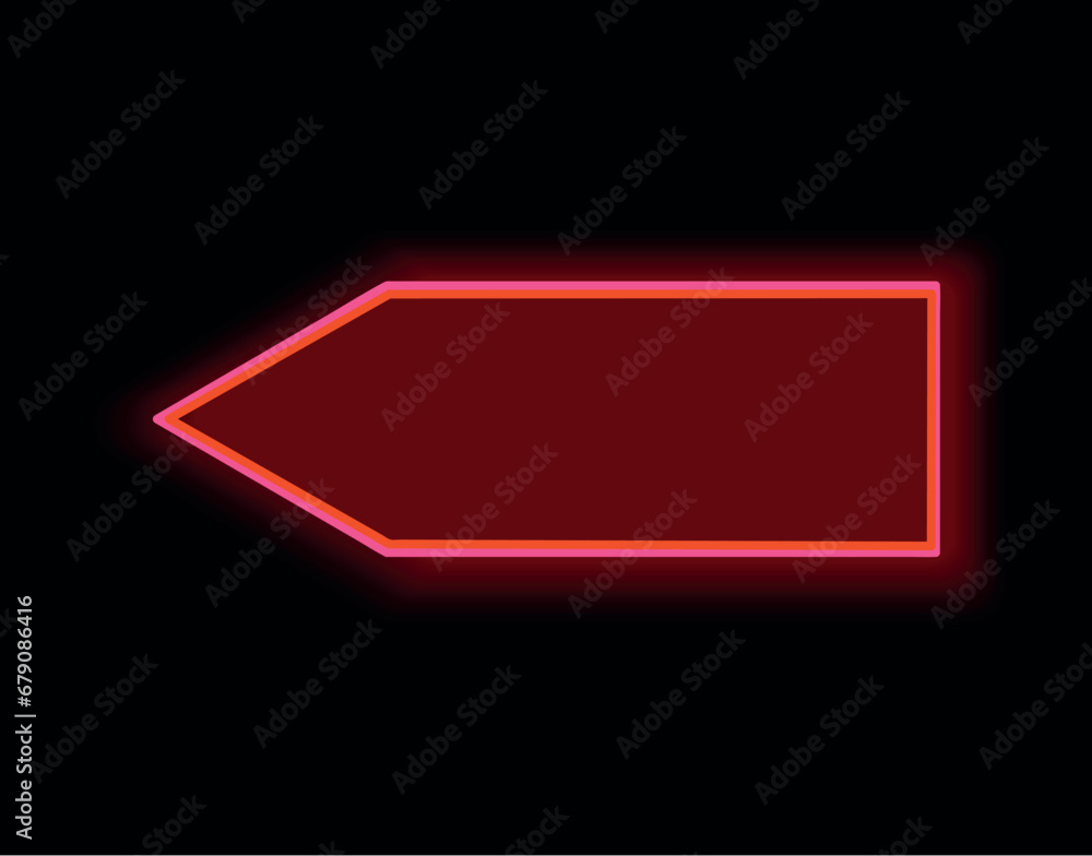 Poster neon arrow in cartoon style. highlighting of the captivating visual statement with this element of s