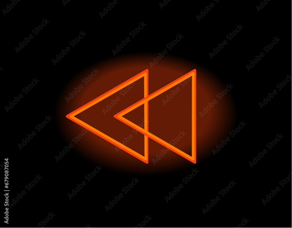 Poster neon arrow in cartoon style. this dynamic red neon element of set highlight an arrow symbol within a