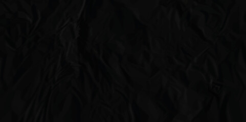 Dark black crumpled paper texture background. black crumpled and top view textures can be used for background of text or any contents.