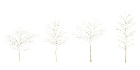 Obraz premium Christmas Trees Covered in Snows with transparent background, 3D rendering, for illustration, digital composition, architecture visualization