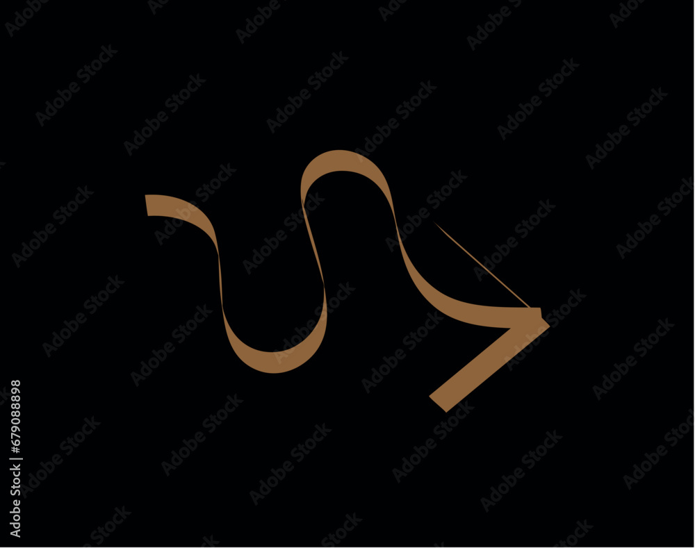 Aufkleber neon arrow in carton style. this curve element of set features eye-catching arrow, perfect for addin