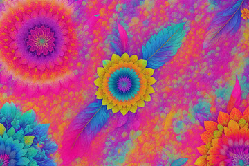 An abstract colorful flower background. Abstract Floral Symphony. Generative AI