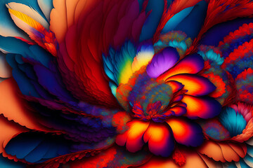 An abstract colorful flower background. Abstract Floral Symphony. Generative AI