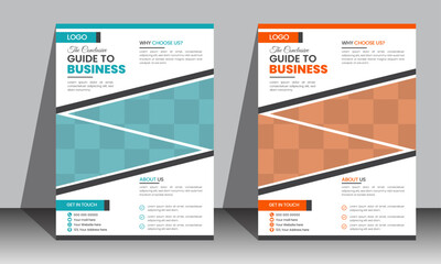 Corporate business flyer template with shapes.
