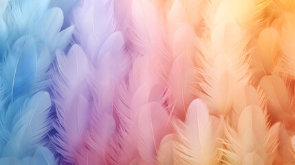 pastel colour feather abstract background texture. Generative AI.
