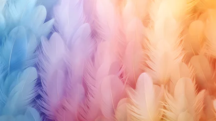  pastel colour feather abstract background texture. Generative AI. © tfk