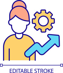 2D simple editable development for teachers icon representing learning theories, isolated vector, thin line illustration.