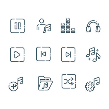 Media player,Music,sound icons vector design
