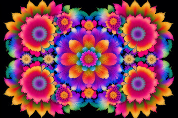 Fototapeta na wymiar An abstract colorful flower background. Abstract Floral Symphony. Generative AI