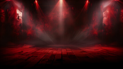 Naklejka premium red grungy background with spotlight background texture. Generative AI.