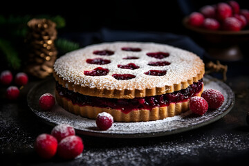 Baking Raspberry linzer torte, christmas season