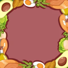 Wandcirkels plexiglas Food-themed A-Frame Border Template for Vector Illustrations © GraphicsRF