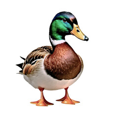mallard duck portrait isolated on white. Transparent background png.  - obrazy, fototapety, plakaty