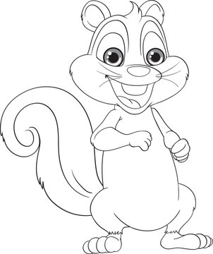 Smiling Cartoon Squirrel: A Happy and Playful Character