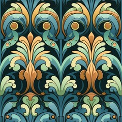 seamless floral pattern in art nouveau style. Generated ai