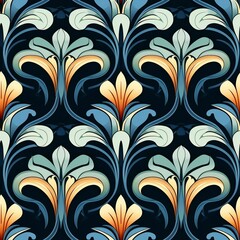 seamless floral pattern in art nouveau style. Generated ai