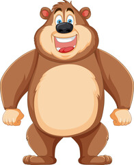 Cheerful Happy Bear Cartoon Character