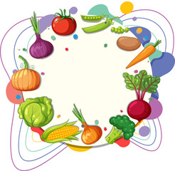 Colorful Fruit Border Circle Template for Banner