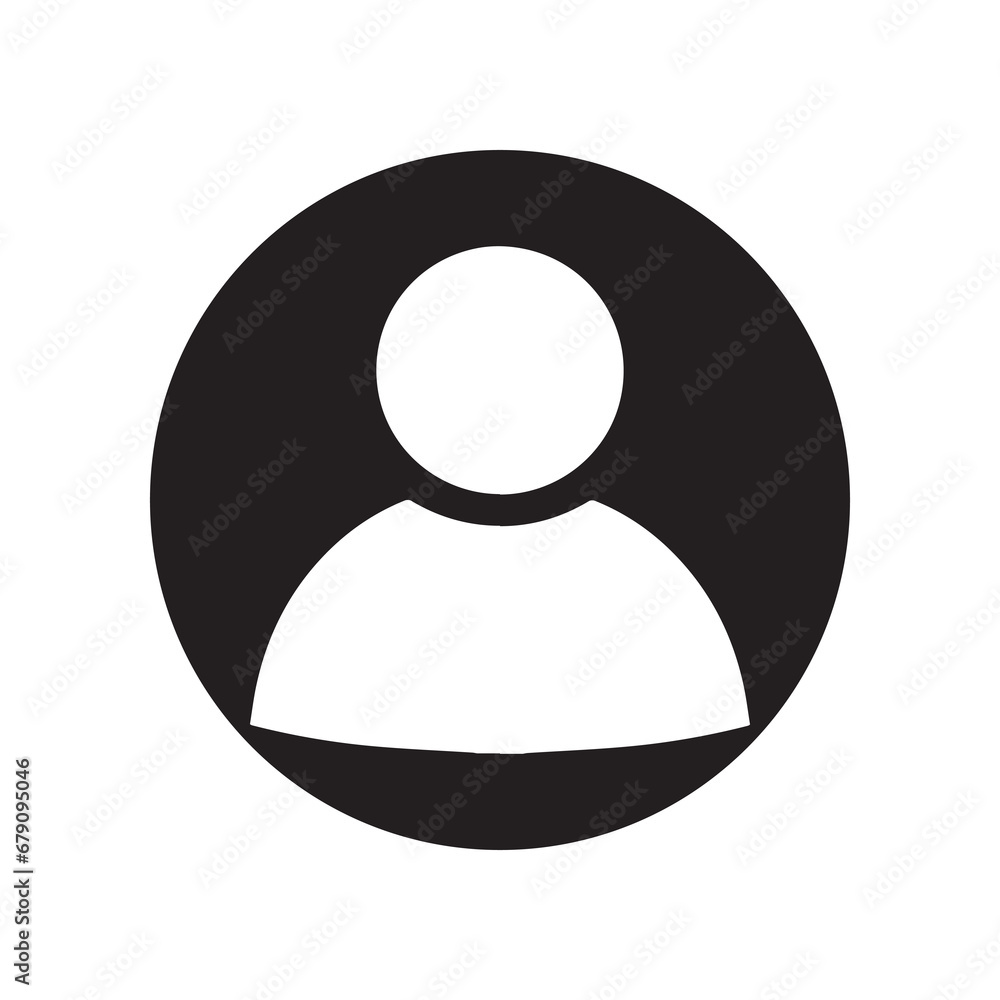 Poster user icon vector. profile mark logo design. profile vector icon illustration in circle isolated on w