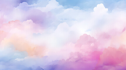 watercolor gradient pastel background clouds abstract texture. Generative AI.