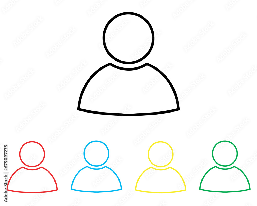 Poster user icon vector. profile icon sign symbol in trendy flat style. set elements in colored icons. prof