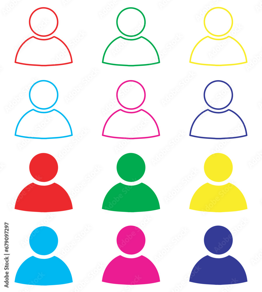 Poster user icon vector. profile icon sign symbol in trendy flat style. set elements in colored icons. prof