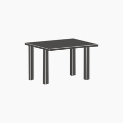 Table icon vector in flat style isolated. Furniture symbol