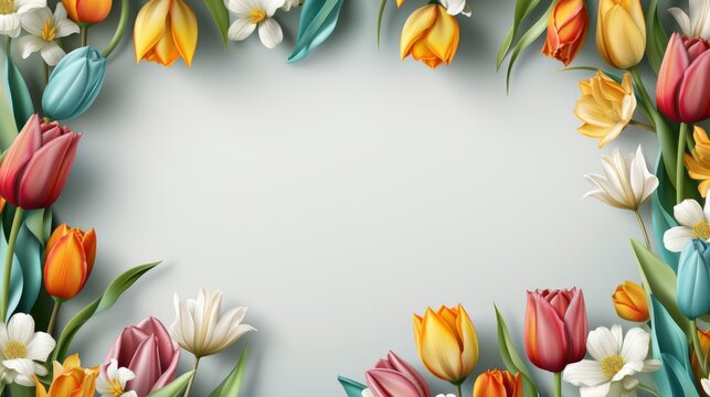 Beautiful Spring Flowers On White Background, HD, Background Wallpaper, Desktop Wallpaper