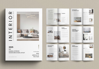 Interior Design Brochure Layout - obrazy, fototapety, plakaty
