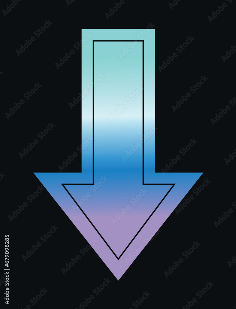 Poster geometry of gradient set in flat design. this visually appealing artwork presents arrow shape in a c