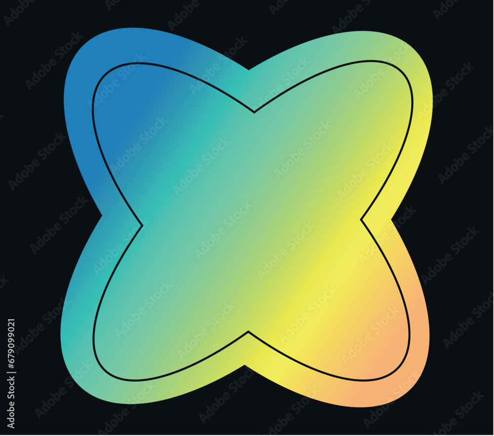 Aufkleber geometry of gradient set in flat design. this mesmerizing geometry shape dances gracefully in a colo