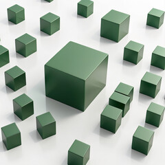 Obraz premium #d green cube