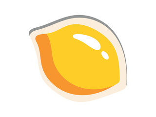 Element of raw food set in flat cartoon design. Bright lemon showcased in this visually appealing design, promoting the goodness of unprocessed, wholesome choices. Vector illustration.