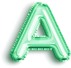 Mint Foil Balloon Letter A