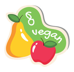 Element of raw food set in flat cartoon design. This illustration feature a colorful set of raw fruit beautifully arranged in a visually appealing design. Vector illustration.