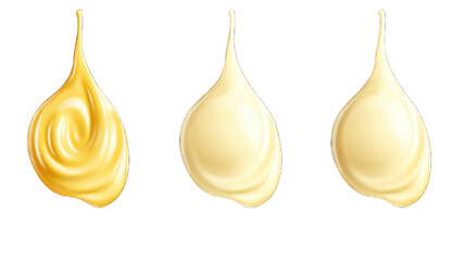 Collection of PNG. Mayonnaise drops isolated on a transparent background. - obrazy, fototapety, plakaty