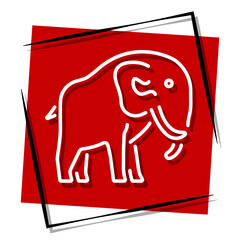 mammoth red banner in frame. Vector illustration.